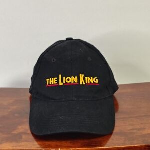 Disney The Lion King Broadway Musical VIP Hat Cap Strap Back Black Spell Out Y2K